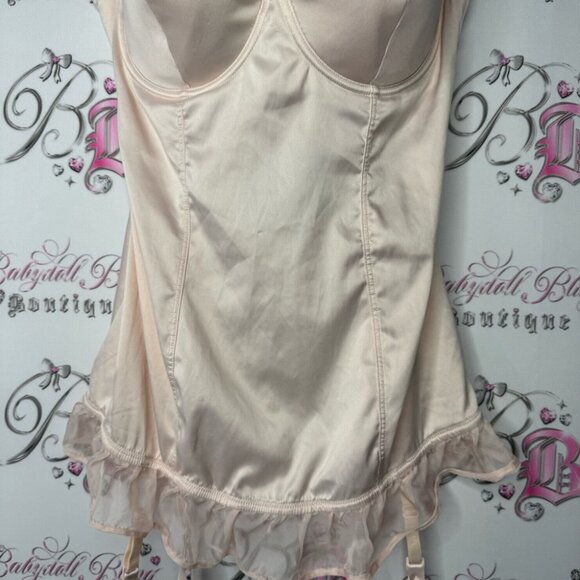 La senza corset bustier top soft blush peach gold cream luxury sexy lingerie top - Picture 5 of 10